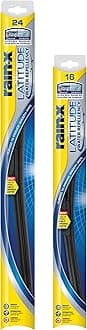 Rain-X 810196 Latitude 2-In-1 Water Repellent Wiper Blades, 24" and 16" Windshield Wipers (Pack Of 2), Automotive Replacement Windshield Wiper Blades With Patented Rain-X Water Repellency Formula