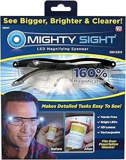Rectangular Magnifying Eyewear, Black, Pack of 2 + 2.5