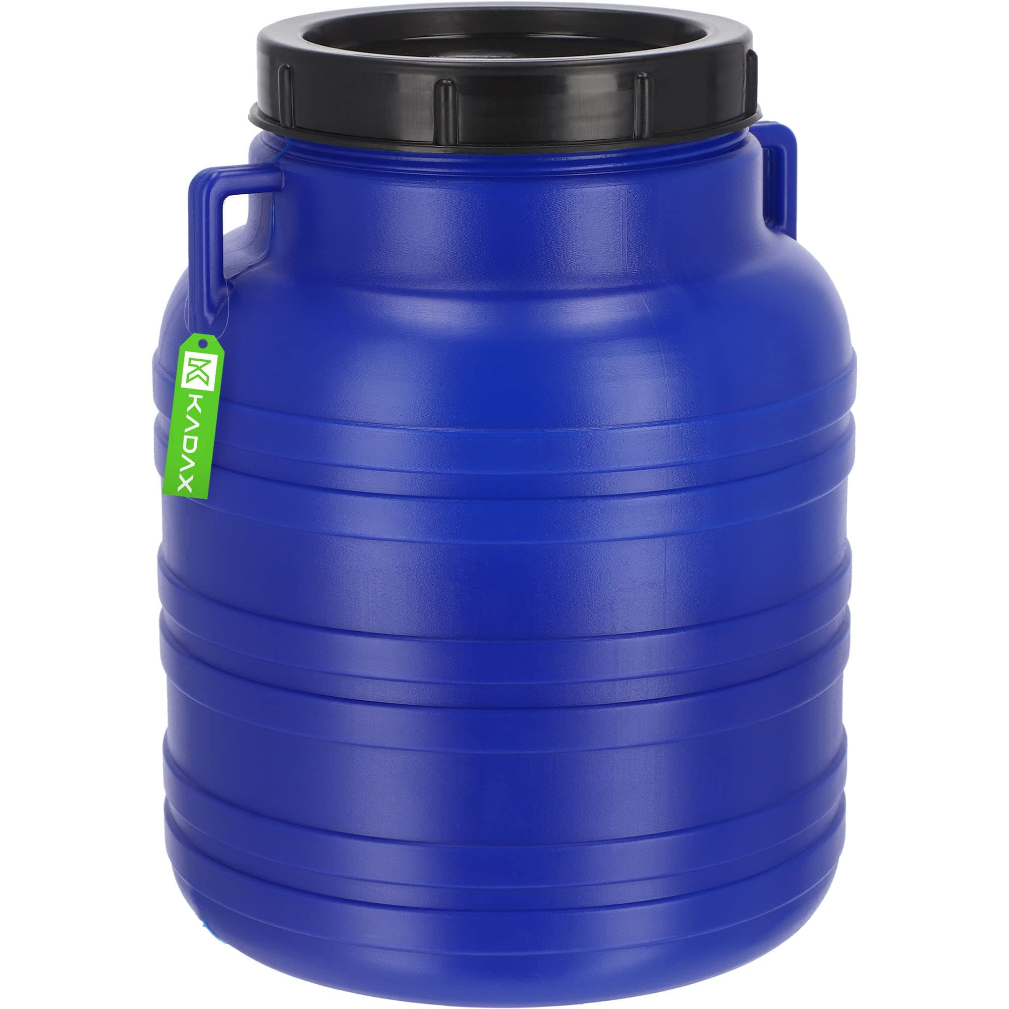 KADAX Plastic Barrel 20L, Large Water Container with Lid, Multifunctional Drum with Wide Opening for Pickle Fermentation and Food Storage (Blue)