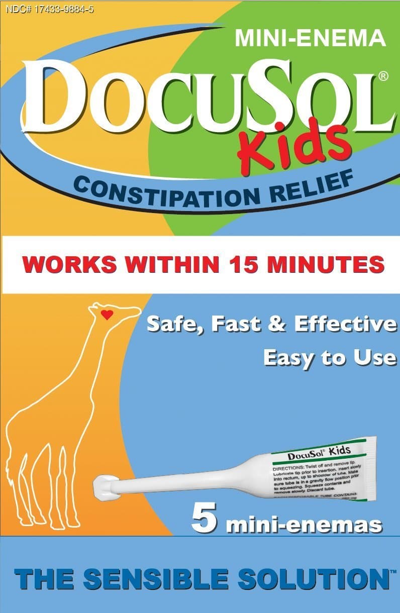 DocuSol Kids Mini-Enema Constipation Relief, 5 Count (Pack of 2)