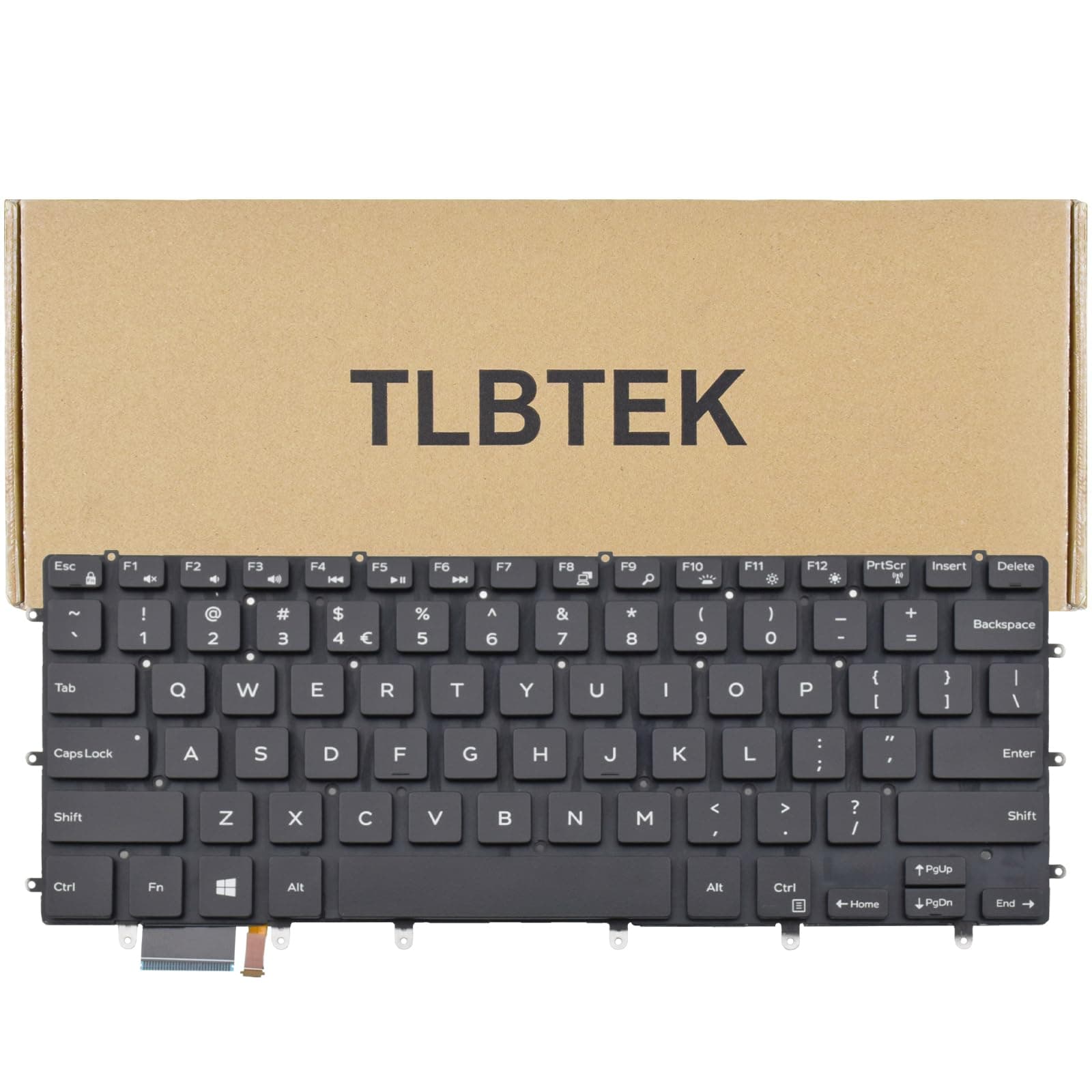 TLBTEK Backlight Laptop Keyboard Replacement Compatible with Dell XPS 15 7558 7568 7590 15-9000 9550 P56F 9560 9570 N7547 N7548,Inspiron 15 7558 7568 P55F Laptop