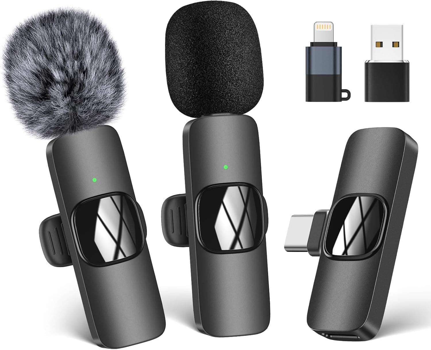 AWH Wireless Lavalier Microphone for Phone(USB-C), Dual Wireless Microphone for Video Recording, Live Stream, Vlog, YouTube, TikTok, Facebook, Zoom - Noise Reduction & Plug-Play(No Need App/Bluetooth)