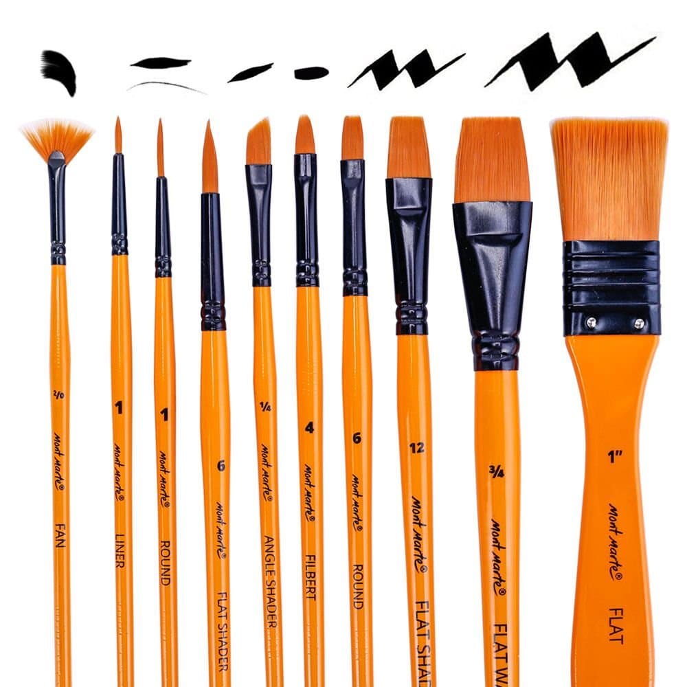 Mont Marte ACRYLIC BRUSH SET 11PCS