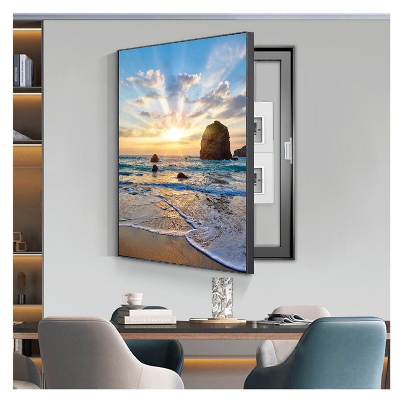 Electrical Panel Cover Decorative, Breaker Box Cover Decorative, Meter Box Decorative Painting, Wall Mounted Hide Fuse Box Cover Cabinet(G,40x60cm/16x24in)