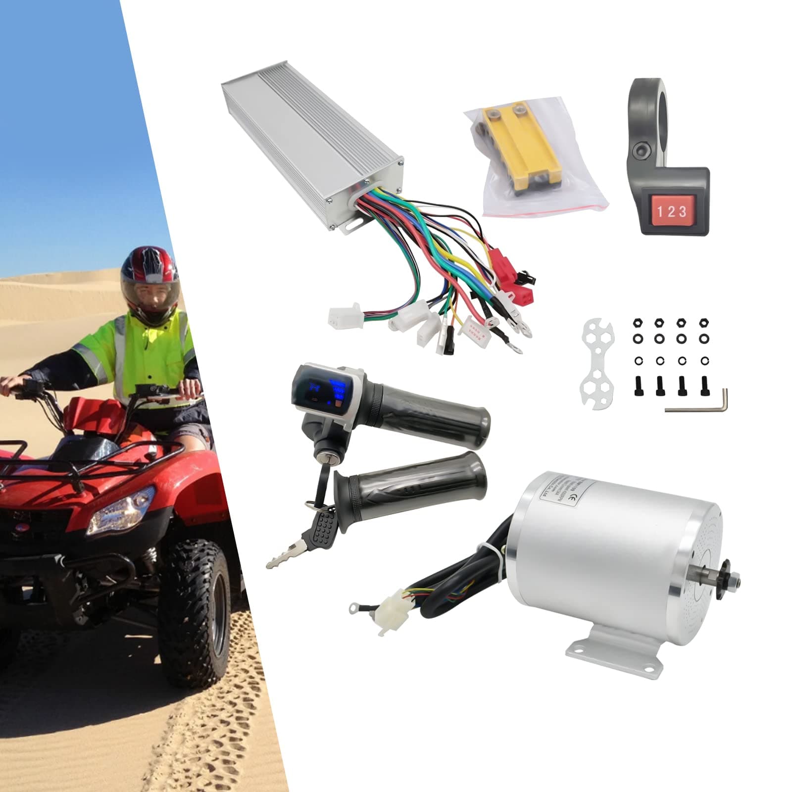 24V 36V 48V Electric Bicycle Conversion Kit E-Bike Wheel Motor Kit with Chain Freewheel Motor Controller Accelerator Handle Electric Bike Motor Controller Kit for Regular Bicycles