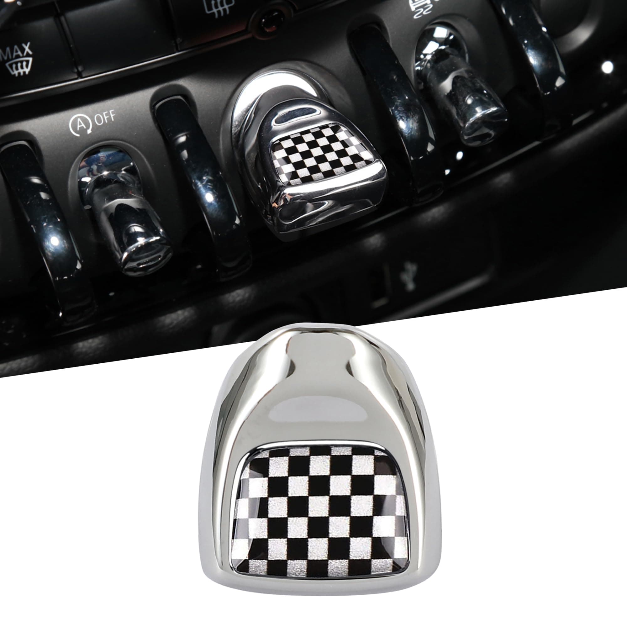 TOMALL Push Start Button Cover Compatible with Mini Cooper F56 F55 F57 F54 F60 Car Engine Start Button Cover Engine Start Stop Button Cover Push Start Stop Ignition Ring Cap for Car Accessories(Plaid)