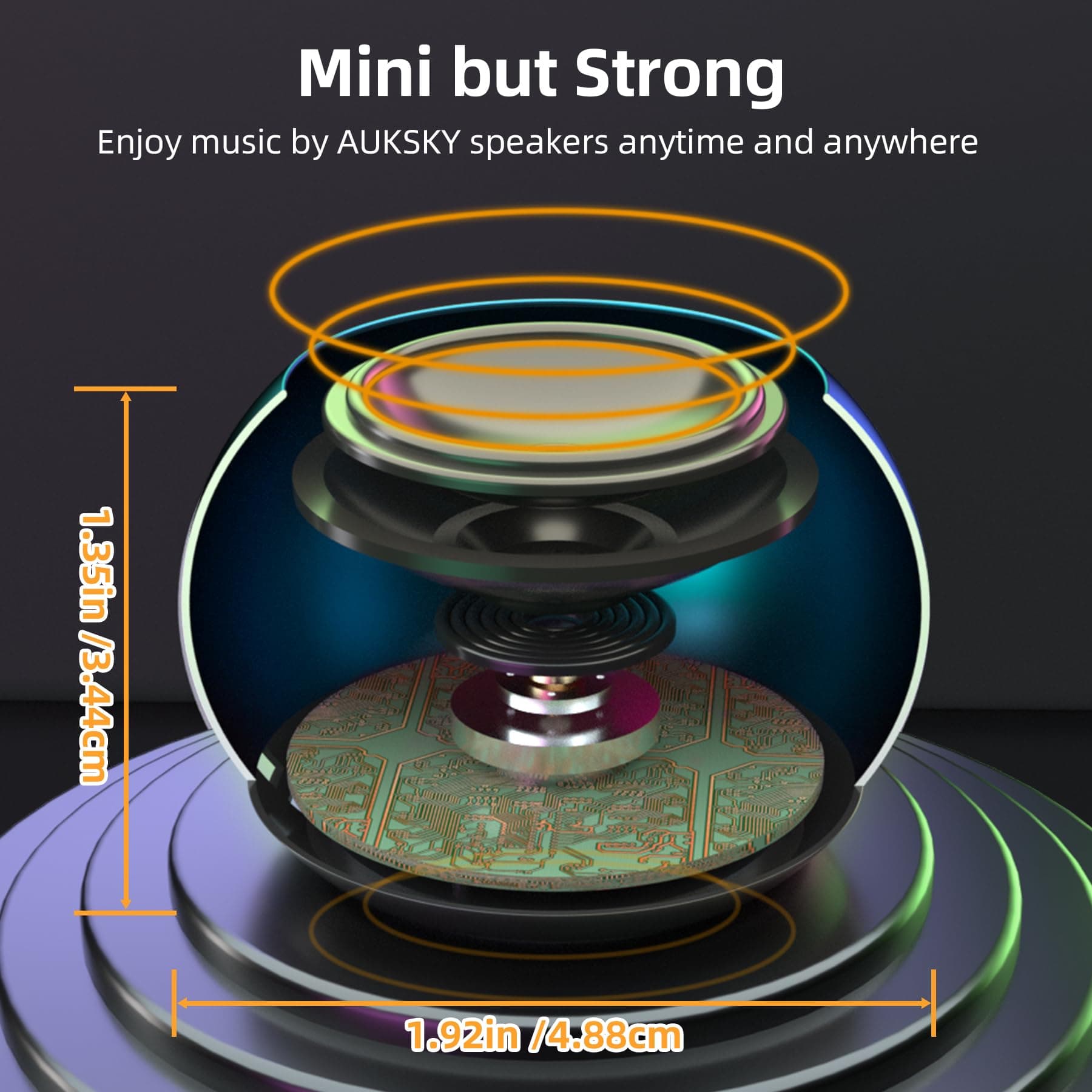 2Pack Portable Mini Speakers, Bluetooth & Wireless, Rechargeable Battery, Built-in Microphone, Cute Mini Speaker with Strap, Blue