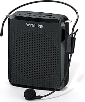 WinBridge Voice Amplifier with Portable Microphone, Teacher Microphone for Classroom,Tour Guide Speaker, Headset Mic for Group Instructor, Megaphone Mic, Clear Sound| No Feedback, WB008 2025 New