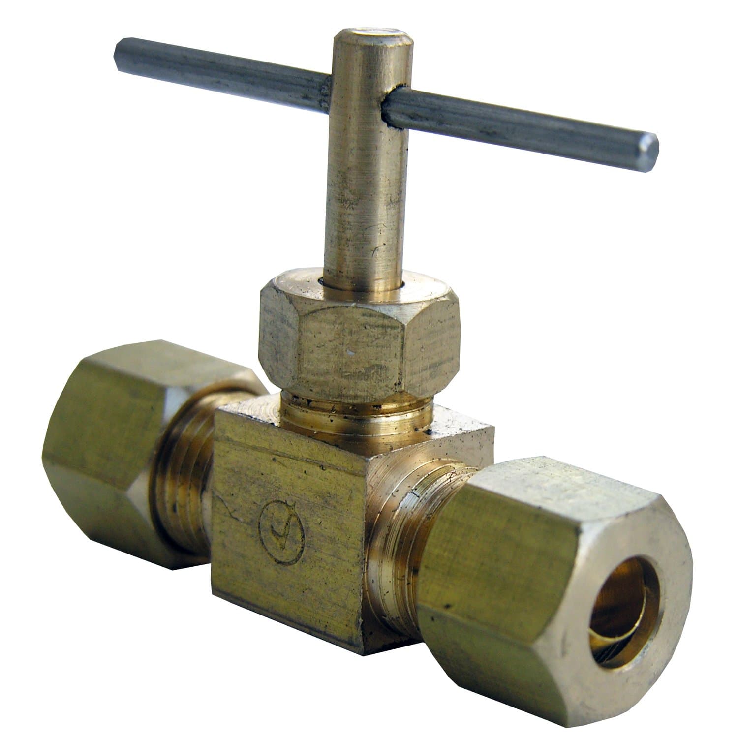 LASCO 17-1511 1/4-Inch Compression by 1/4-Inch Compression Straight Brass Needle Valve