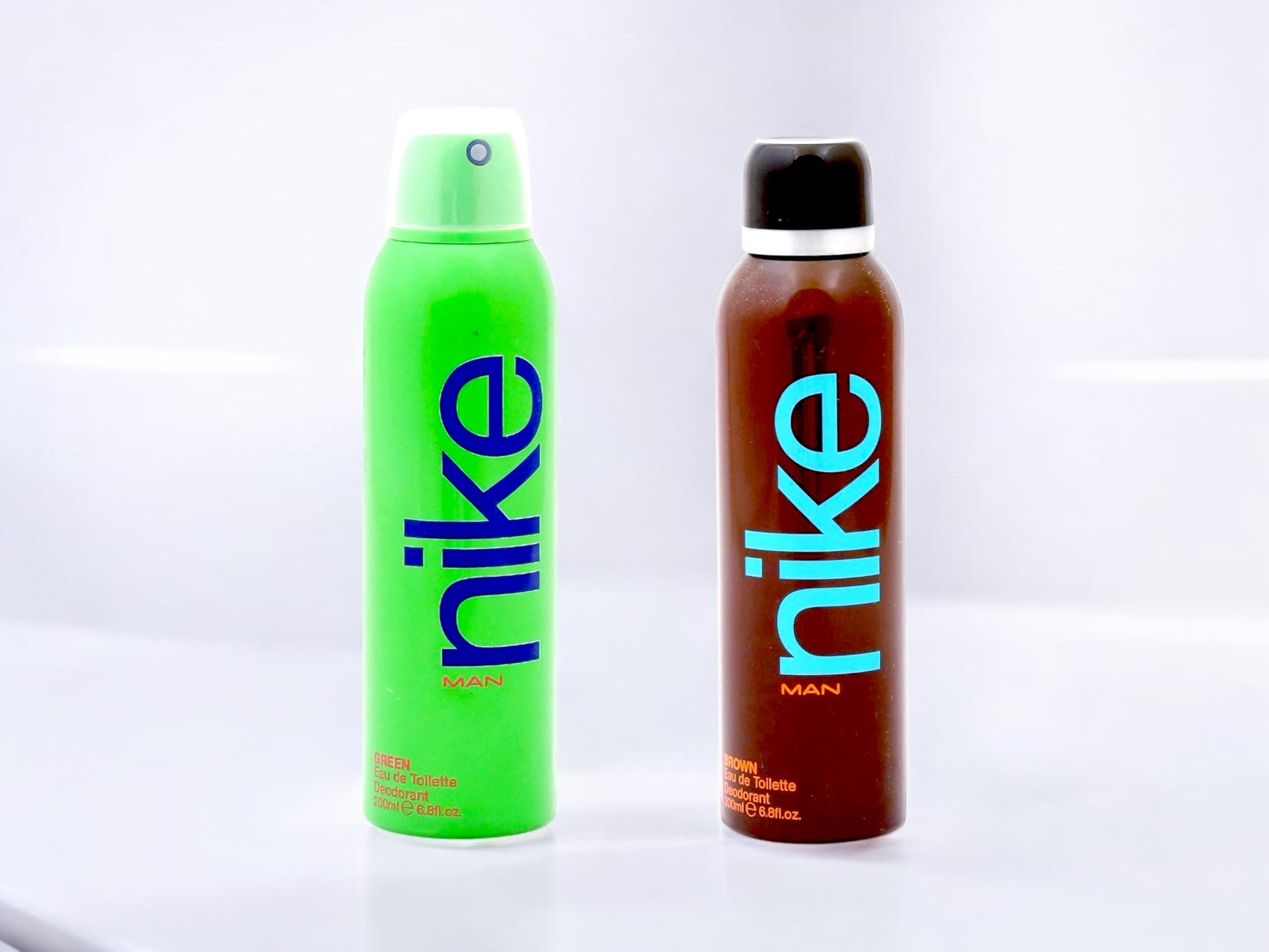 Nike Eau De Toilette Deodorant for Men - Combo pack of 2, Deos for Boys and Men, Sporty and Regular use deos (200ml*2) (Brown + Green)