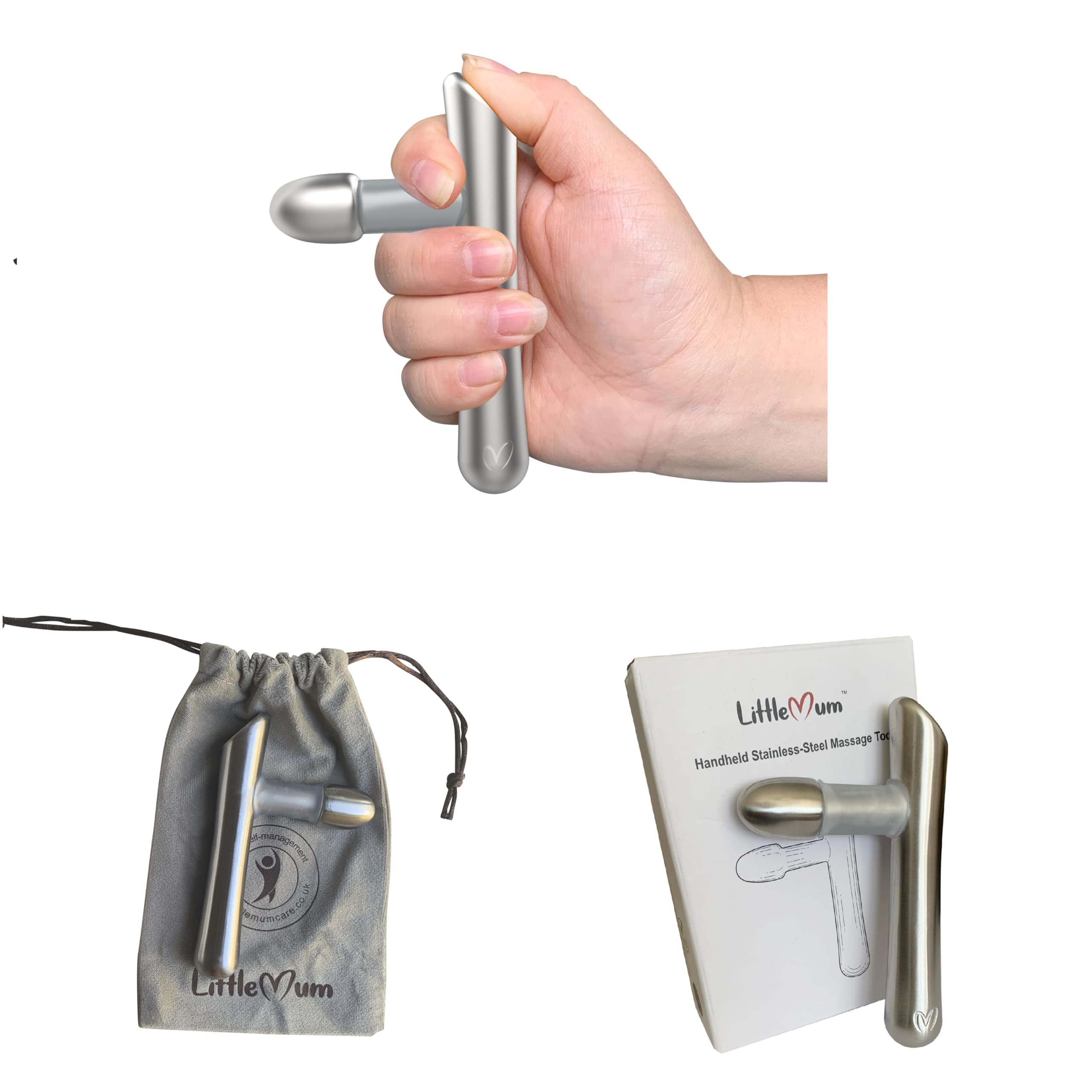 Stainless Steel T-bar Massage Tool for Trigger Points, Myofascial Release Therapy, Deep Tissue Massage, Sports Massage & Reflexology, Thumb & Forearm Saver for Massage Therapists