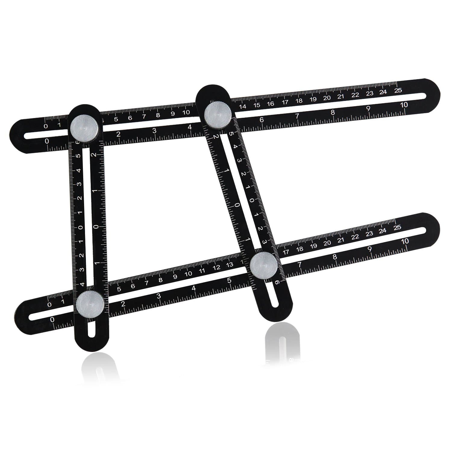 Angle Ruler Angle Measuring Tool Full-Metal Construction, Aluminum Alloy Angle Template Tool for Craftsmen Handymen Builders Carpenters Engineers and DIY-ers, Black