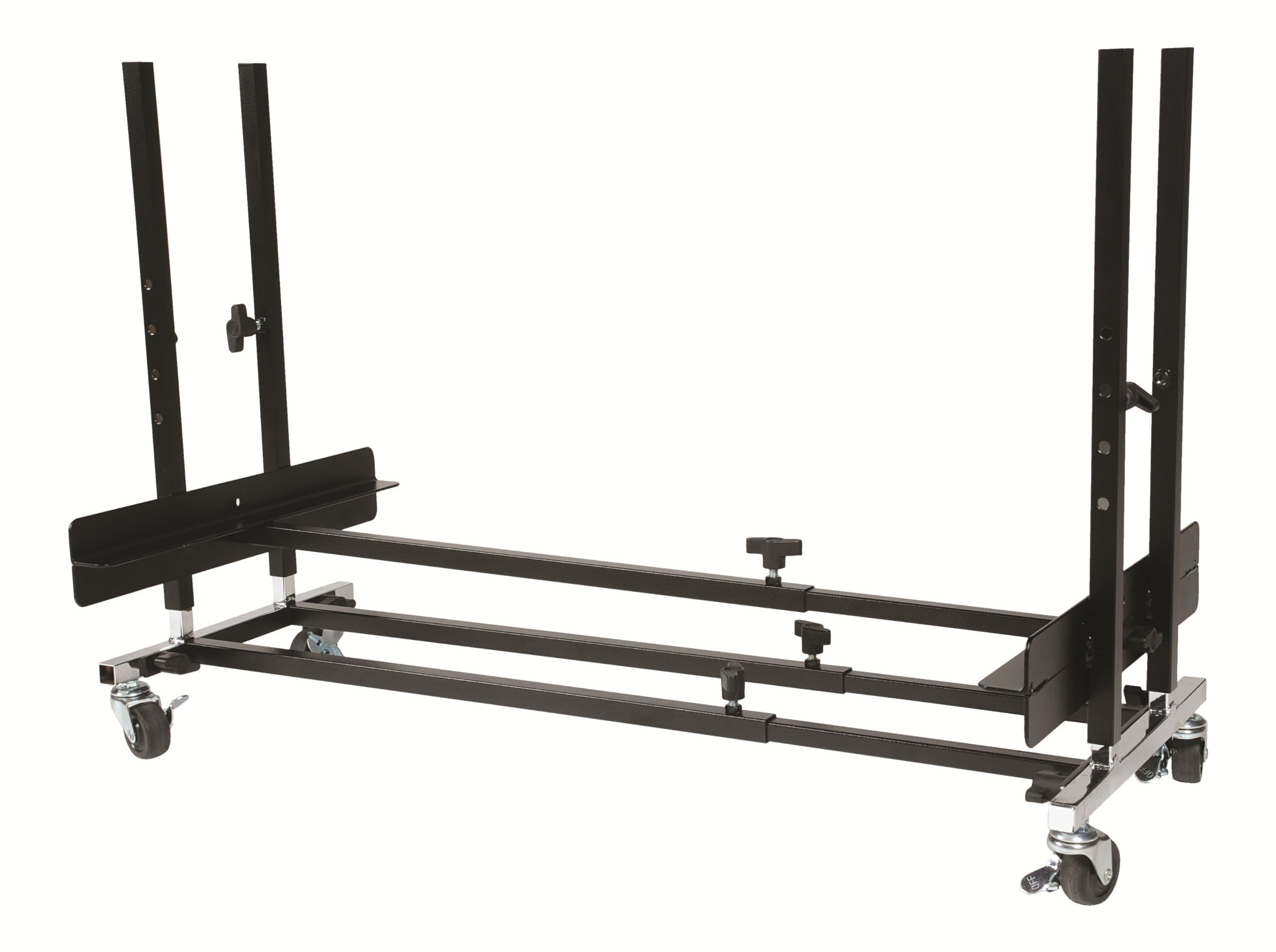 Basic Beat BBV567 Adjustable Rolling Orff Stand - Tool-Free, Fits Major Brands of Xylophones & Metallophones with Locking Caster Wheels