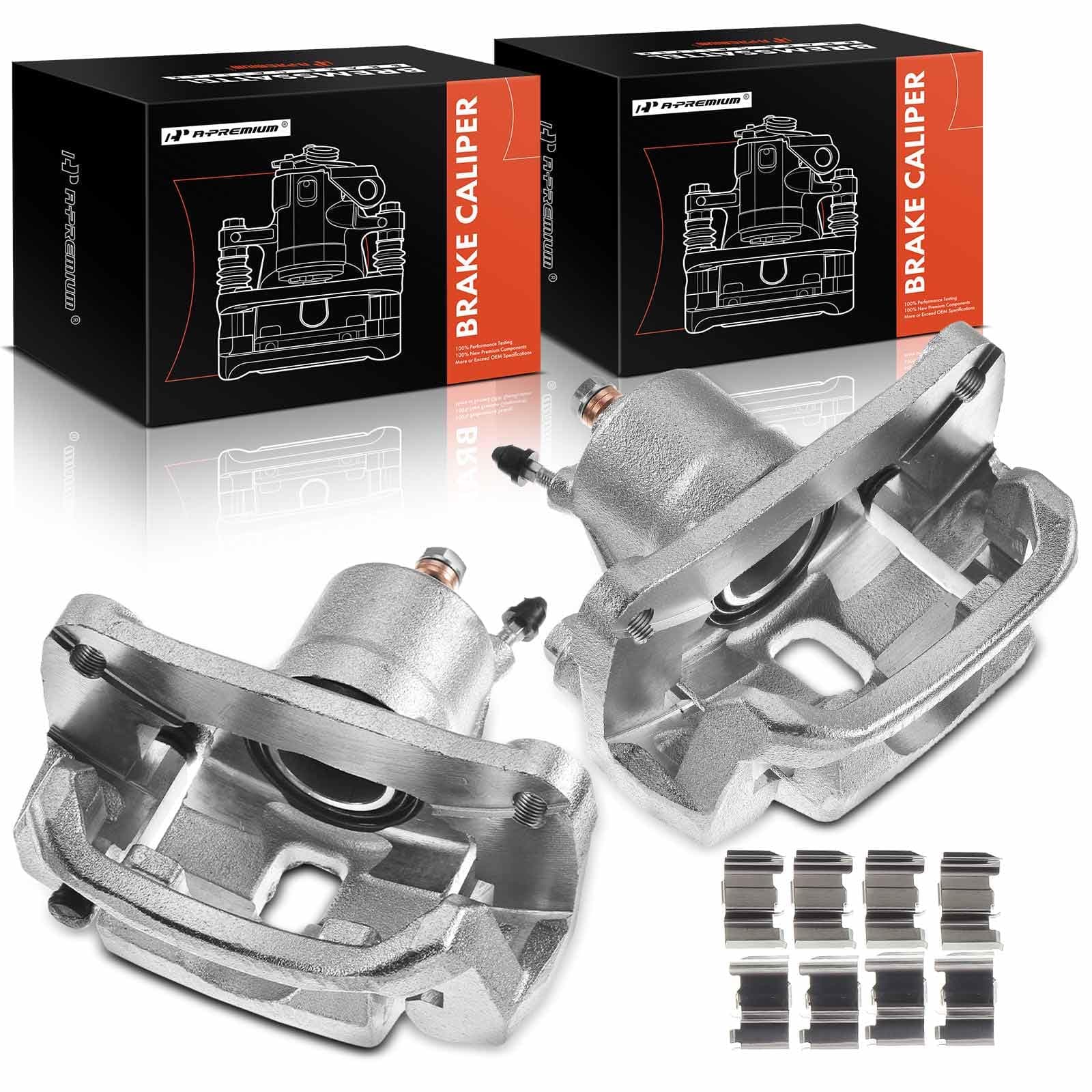 A-Premium Rear Disc Brake Caliper Assembly with Bracket Compatible with Toyota Models - Tundra 2007-2016, Sequoia 2008-2016, 2PCS