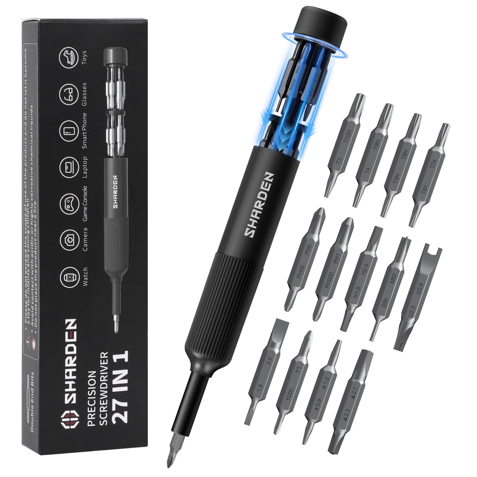 27-in-1 Precision Screwdriver Set Multi Bit Small Screwdriver Magnetic Mini Screwdriver Set Pen Style Manual Repair Tool Kit For Eyeglass, Watch, Computer, Jewelers, Laptop, Electronics, Phone