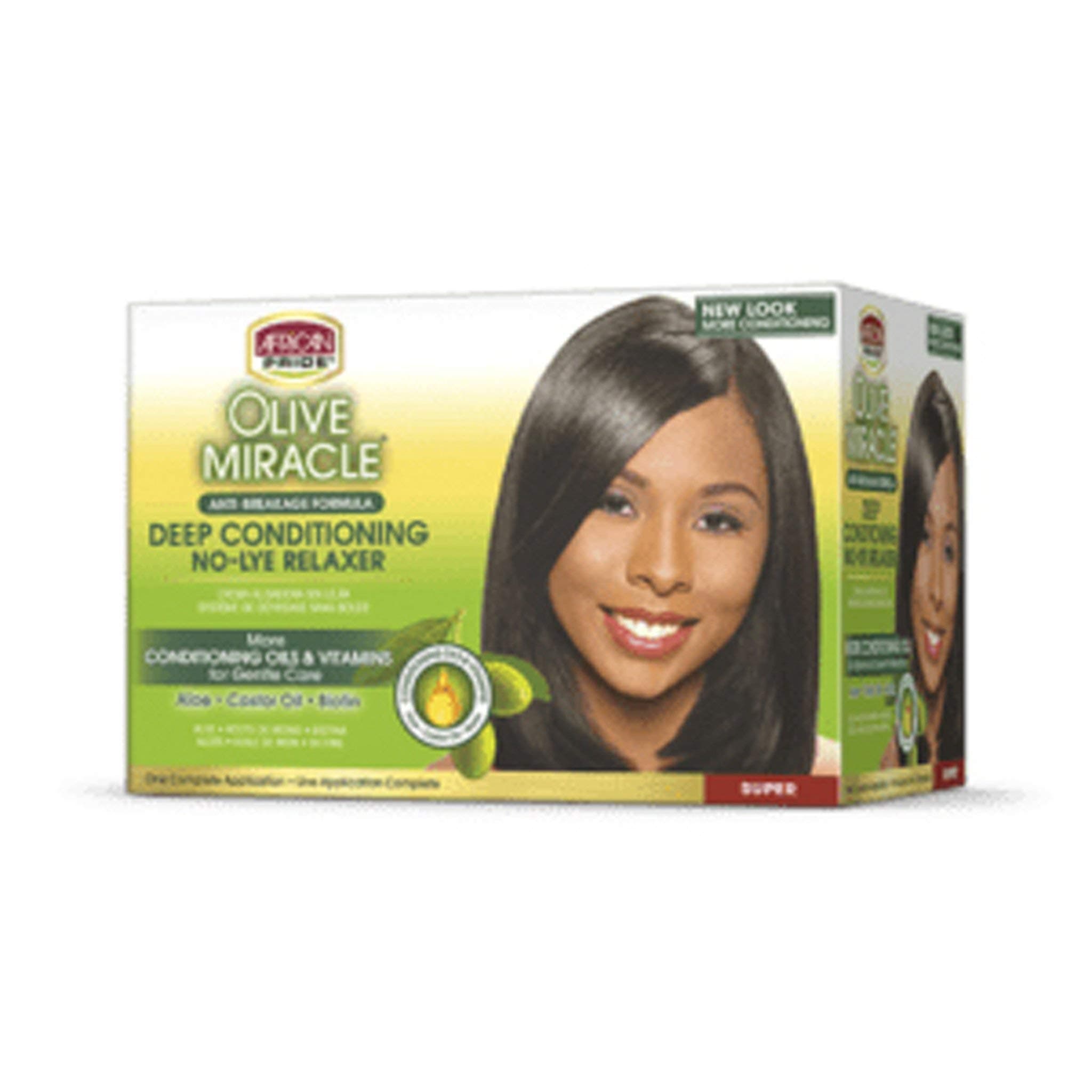 Olive Miracle Deep Conditioning No-lye Relaxer Kit, [Super] 1 Touch-Up