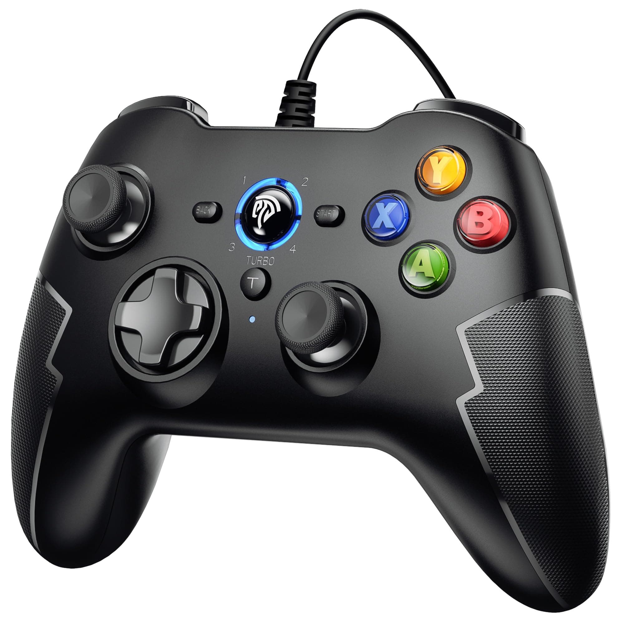EasySMX Wired Gaming Controller,PC Game Controller Joystick with Dual-Vibration Turbo and Trigger Buttons for Windows PC/ PS3/ Android TV Box/Tesla/Vista/Steam