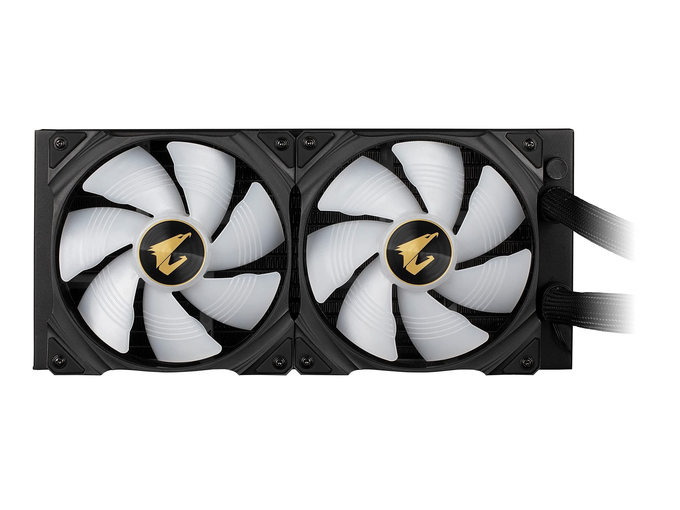 Gigabyte AORUS WATERFORCE X 280 AIO Liquid CPU Cooler, Rotatable Circular LCD Display with Micro SD Support, 280mm Radiator with 2x140mm Low Noise ARGB Fans, Compatible with Intel LGA1700