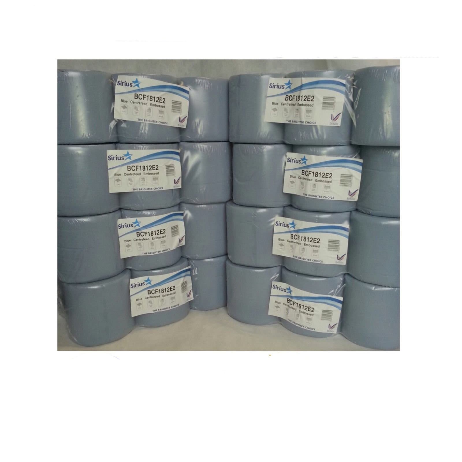 Blue Centre feed Embossed Rolls Wiper Paper Towel Centrefeeds 48 rolls(8 PACKS)x