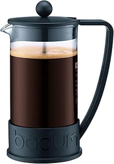 34oz Brazil French Press Coffee Maker, High-Heat Borosilicate Glass, Black - Made in Portugal