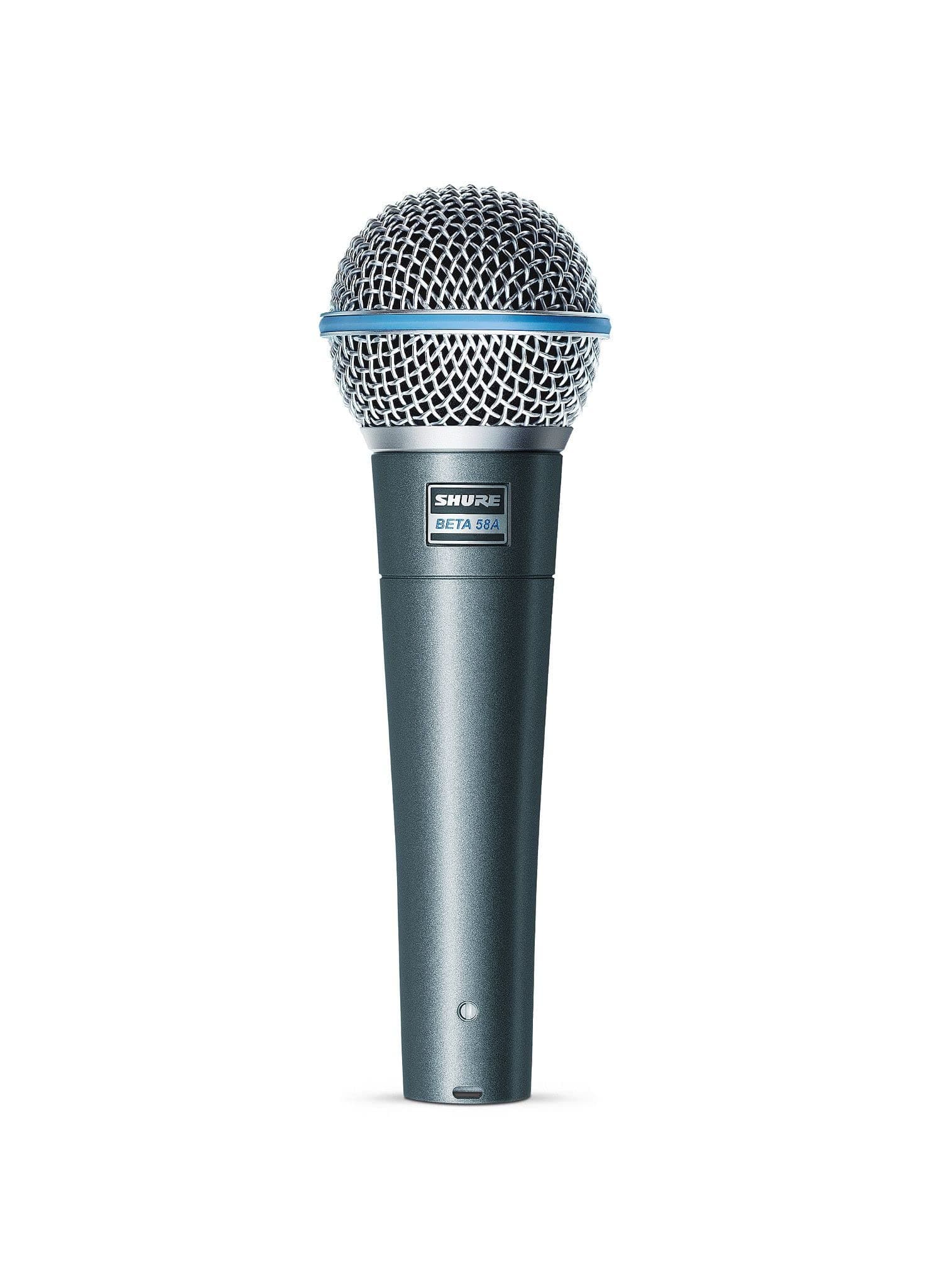 Shure BETA 58A Vocal Microphone - Single Element Supercardioid Dynamic Mic for Stage and Studio with A25D Adjustable Stand Adapter, 5/8” to 3/8” (Euro) Thread Adapter & Storage Bag, Brushed Nickel