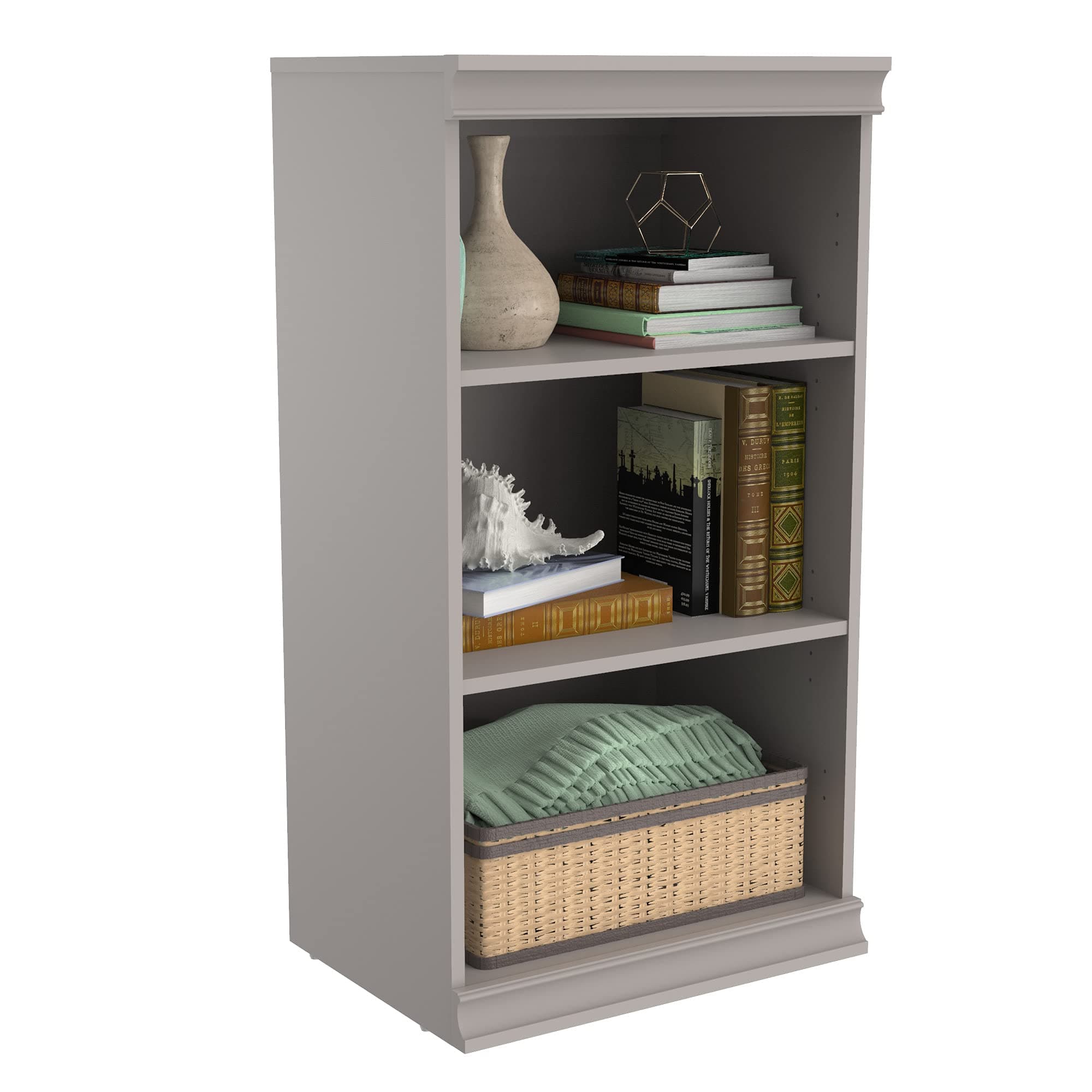 Modular Storage Shelf Unit with 3-Shelves, Taupe