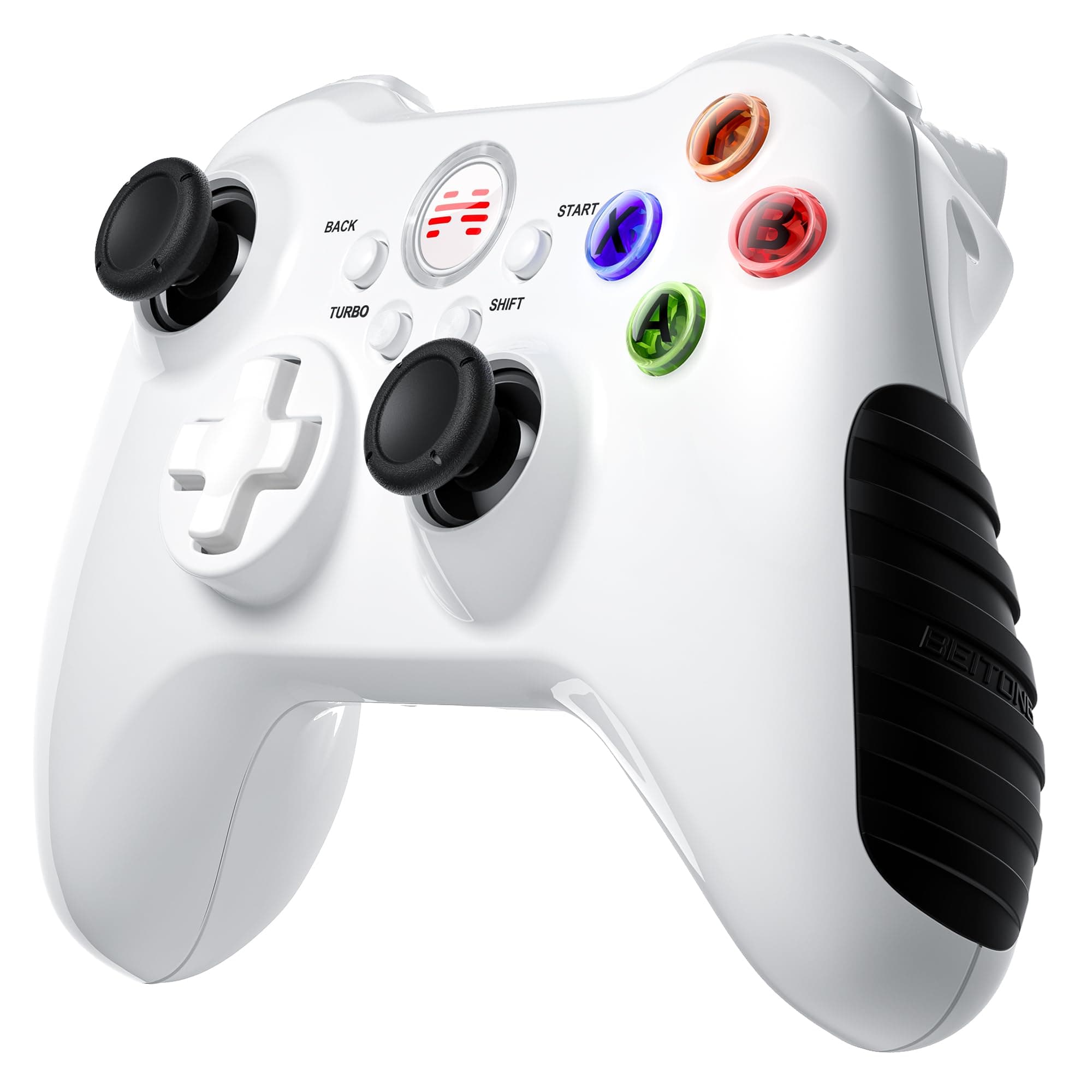 BEITONG Asura2 Wireless PC Gaming Controller,Camepad for PC Laptops Windows 7/8/10/11 Steam Emulator Game,Dual-Vibration and Turbo White