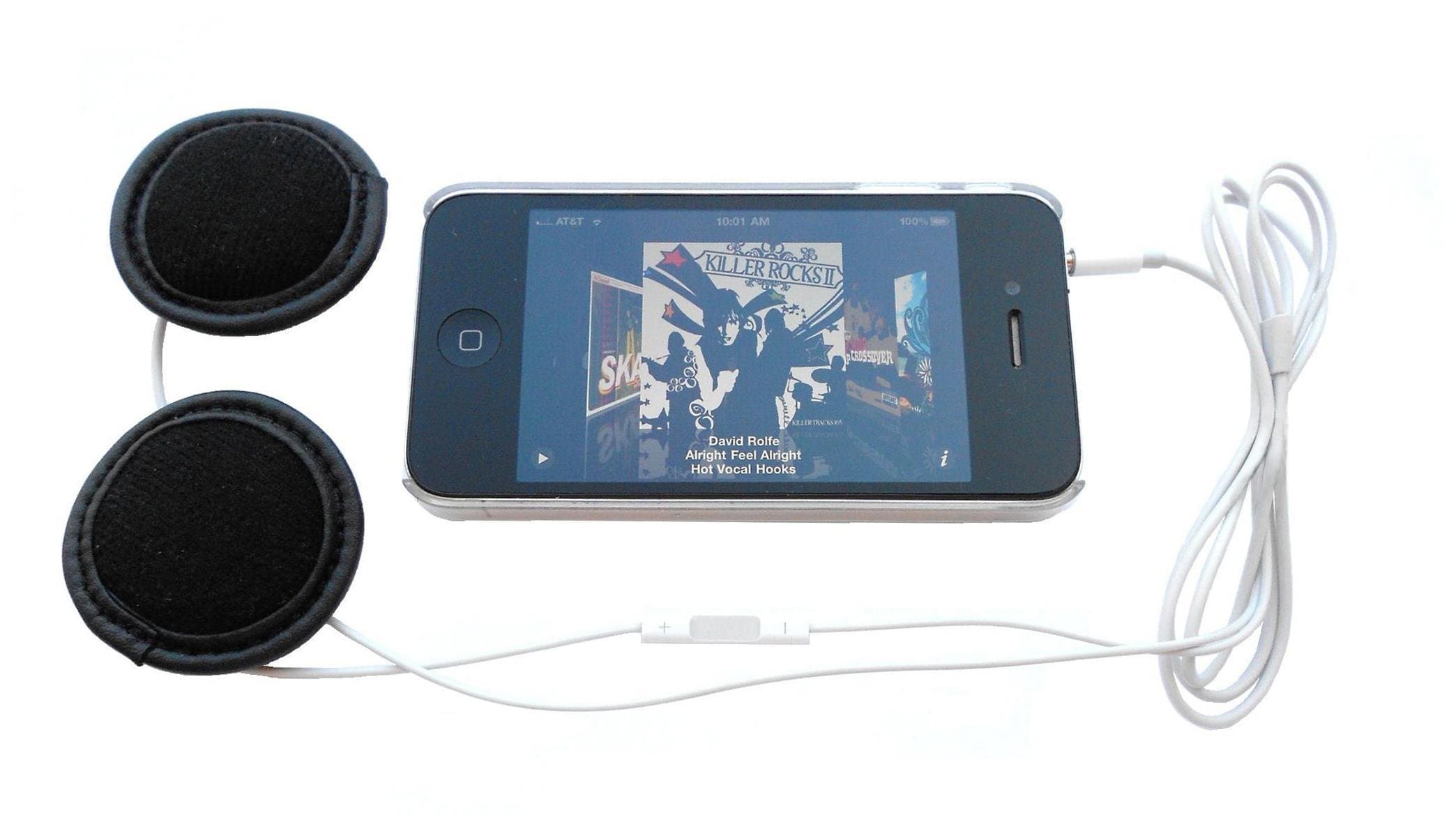 Helmet Stereo Earphones + Microphone, remote-control for recent iDevice models