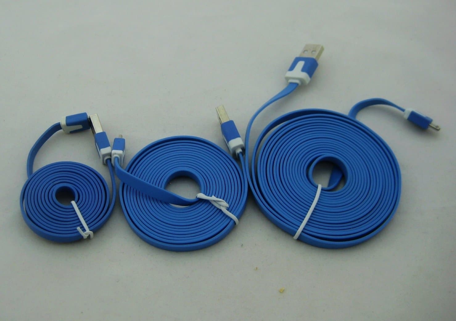 3pcs/lot 3in1 3ft 6ft 2m 10ft 3m Extra Long Noodle Flat Universal USB Male a to Micro B Data Charger Cable Cords for HTC Samsung Galaxy S2 I9100 S3 I9300 Nokia Lg Blackberry Sony Etc.(can Not Charger High Capacity Battery)(blue)