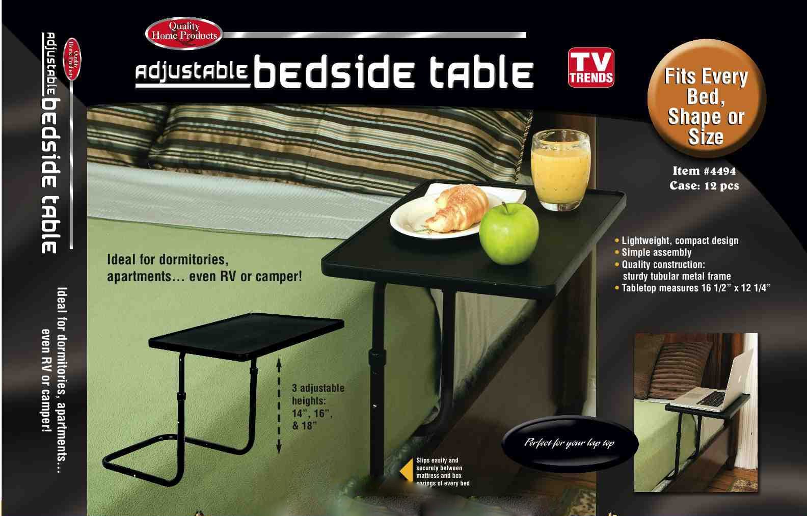 Adjustable Bedside Table (Black)