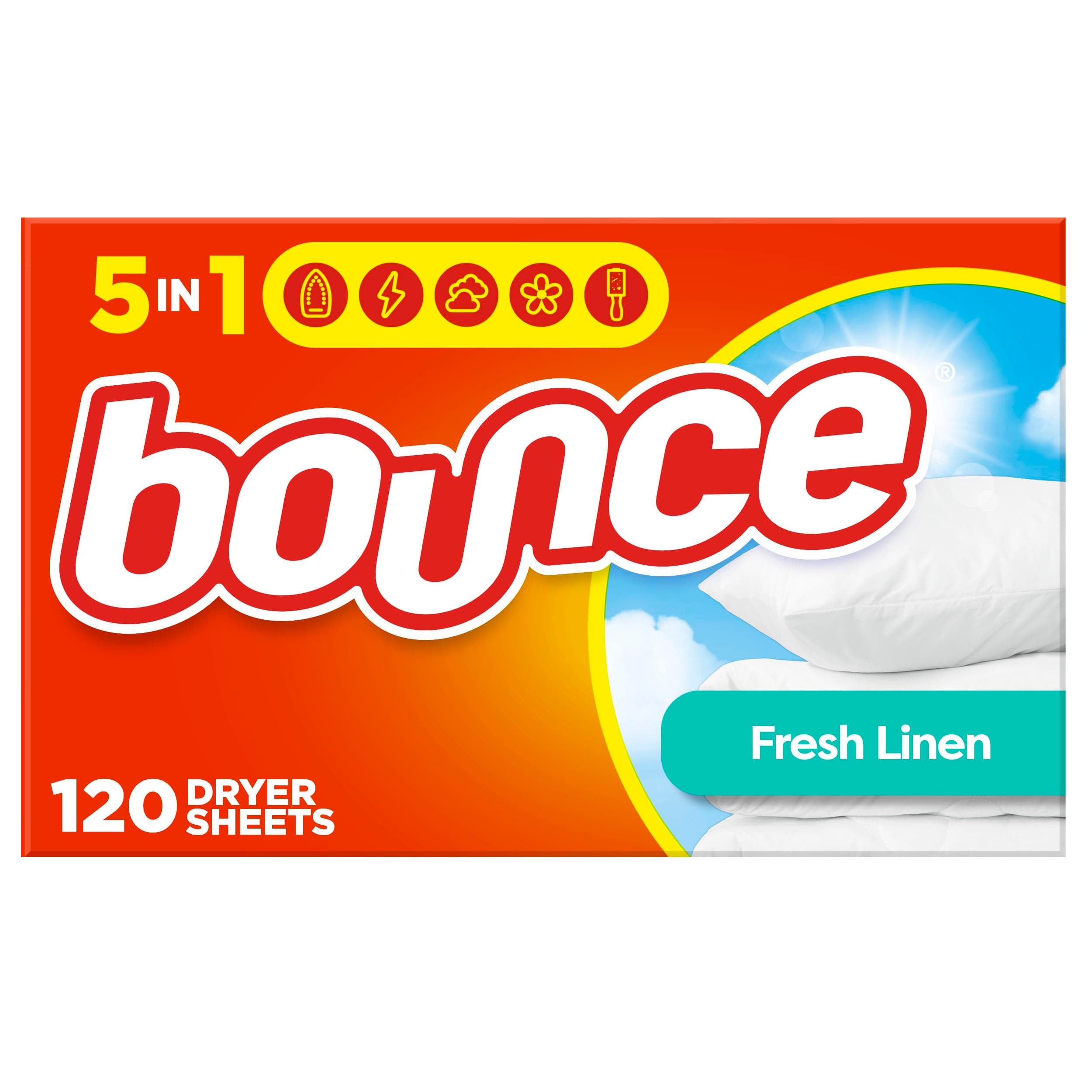 Bounce Fresh Linen Fabric Softener Sheets, 120 Count
