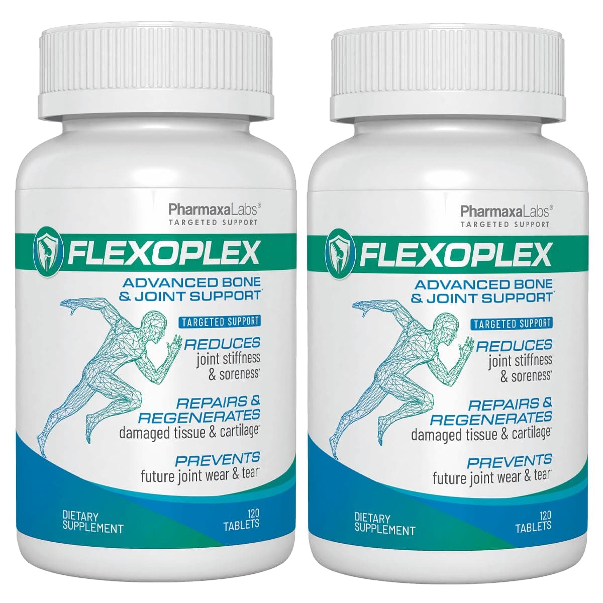 FLEXOPLEX Advanced Bone & Joint Support Supplement | Promotes Healthy Joint Function & Relief from Joint Discomfort | Enhance Cartilage Flexibility & Range of Motion - 120 Count (Pack of 2)