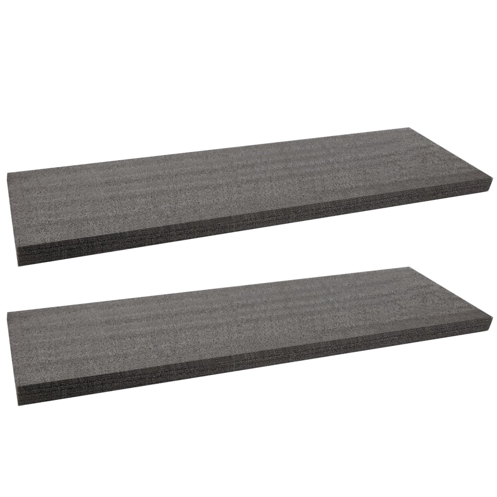 Okuna Outpost High-Density Polyethylene Foam Sheet - Packing Foam Padding - Shockproof Padding for Electronics & Instruments - Crafts for Adults & DIY Projects - 54 x 16 x 2 in, Black, 2 Pack