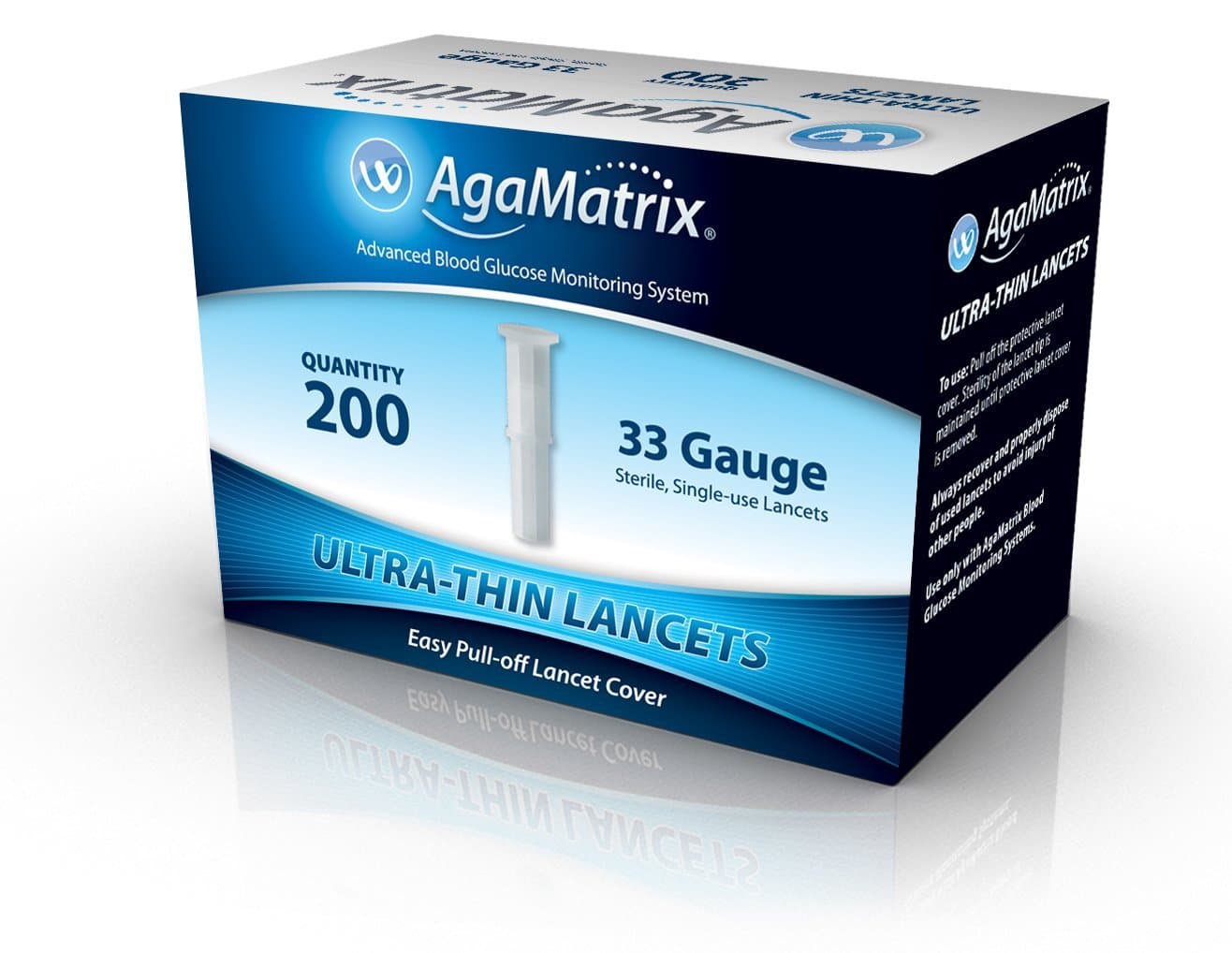 AgaMatrix Ultrathin Lancets 33G 200 Pack