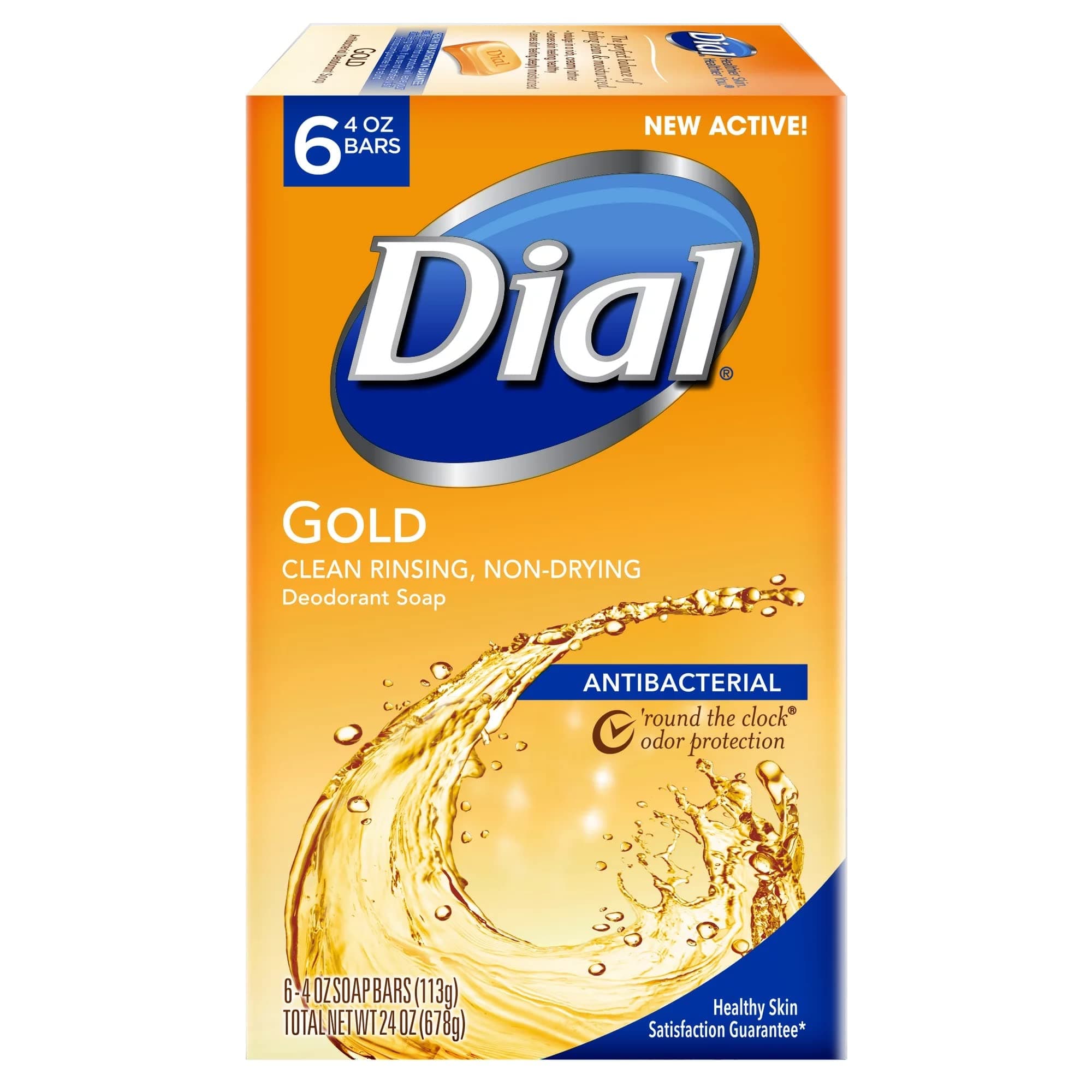 Gold Antibacterial Bar Soap - Six 4 oz Bars per Pack. (1 pack)