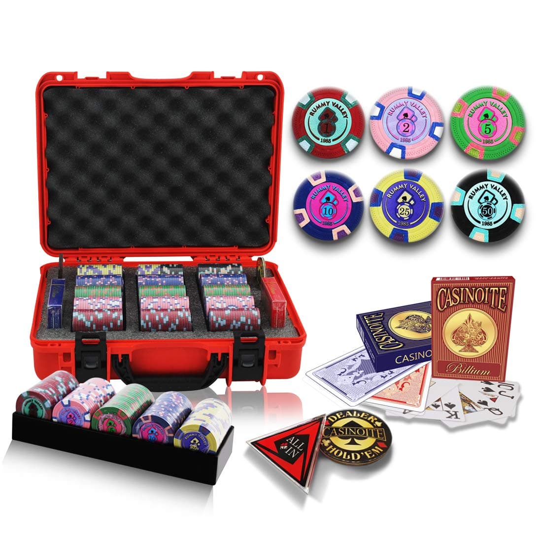 Rummy Counter Valley 300 Chips Set (Multicolour)