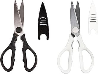 Kitchen Scissors- Stainless Steel Kitchen Shears, Cooking Scissors for Cutting Meat, Chicken, Herbs and Produce with Blade Cover and Soft Grip Handles (Multi 2 Pack)