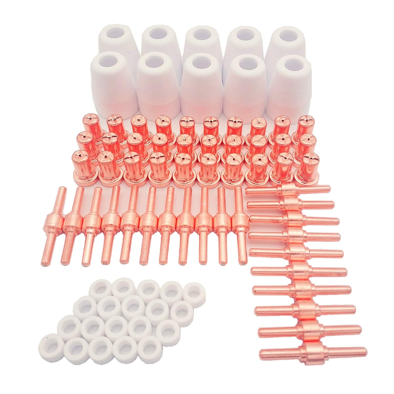 Donwind80pcs PT-31 JG-40 WSD-LG40 Plasma Electrode Tips Nozzle Extended Shroud Shield Cup Kit Fit Cut 50D 50 40 Plasma Cutter