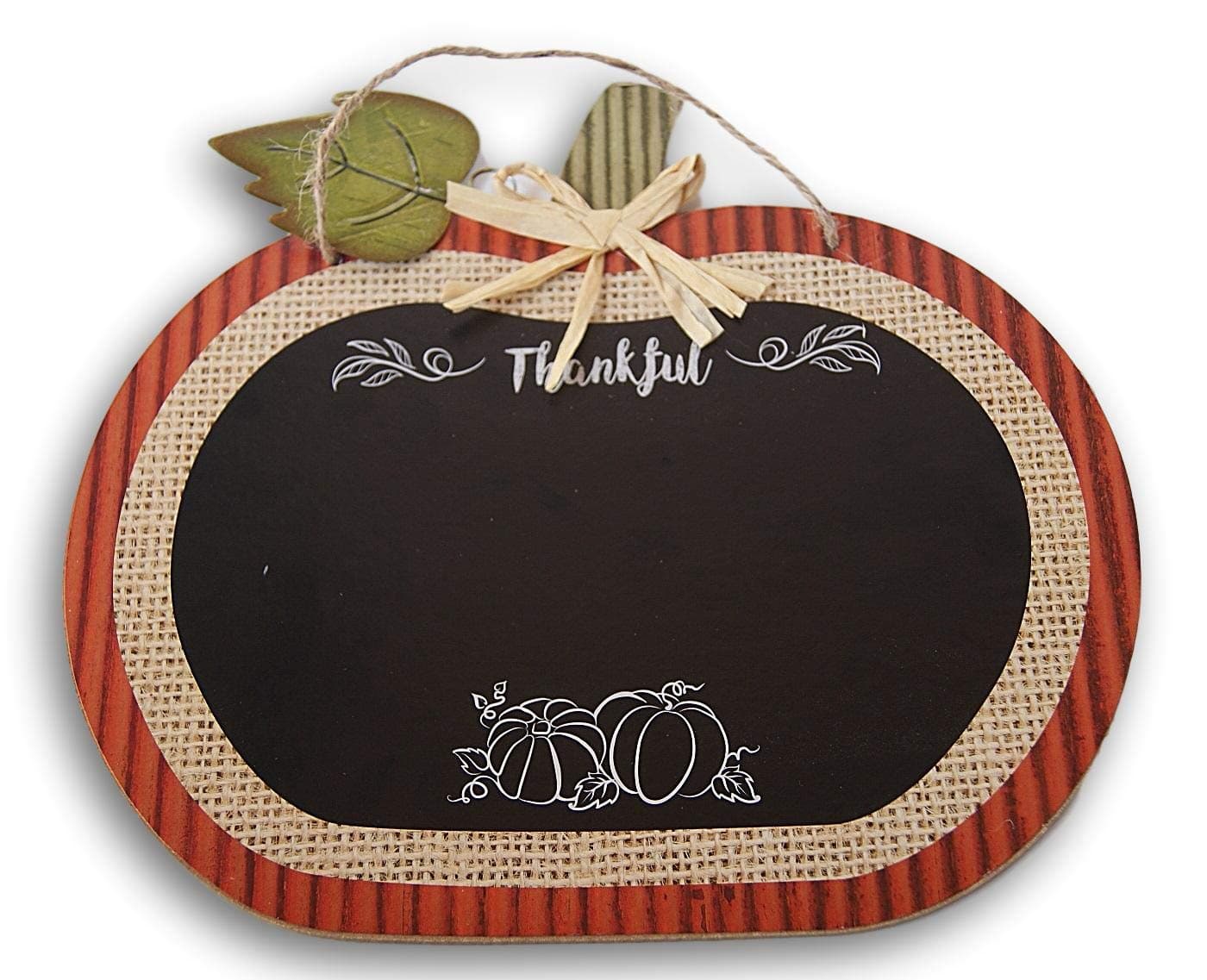 Thankful Pumpkin Shaped Chalkboard Wall Decorations, 12"