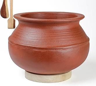Craftsman India Online Clay Rice Handi/Earthen/Mud/Mitti Pot for Cooking and serving 2 Liter