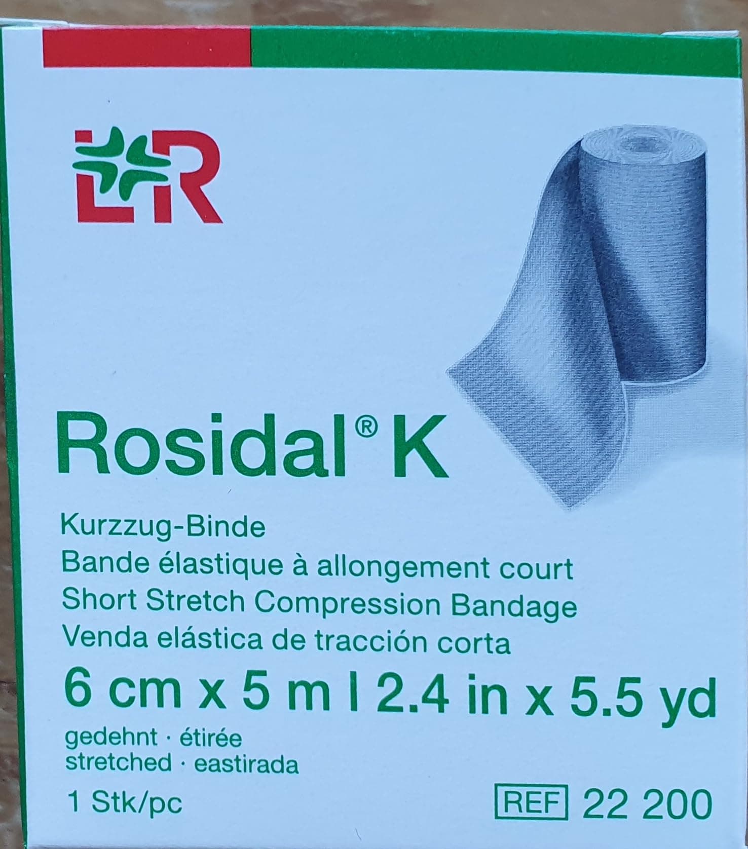 Bande de Compression médicale Rosidal K Lohmann Rauscher-5 m x 6 cm
