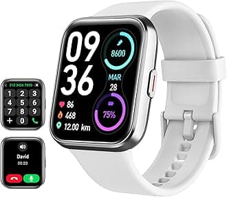 Bluetooth Smart Watch for Men Women(Call Receive/Dial), Alexa Built-in, 1.8" Touch Screen Fitness Tracker with Heart Rate Sleep Tracking, 100 Sports Modes, IP68 Waterproof Smartwatch