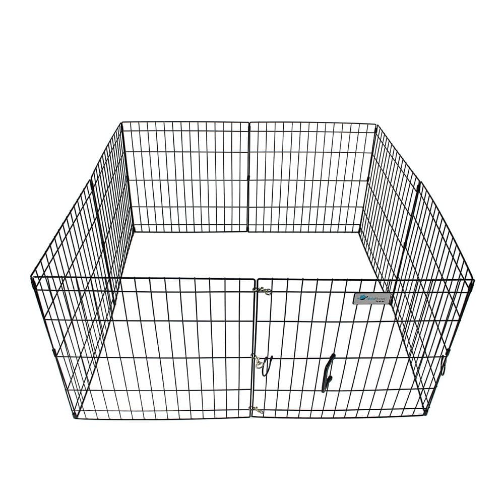 ValuPlanet Epoxy Folding Dog Exercise Pen, 30-Inch, Black