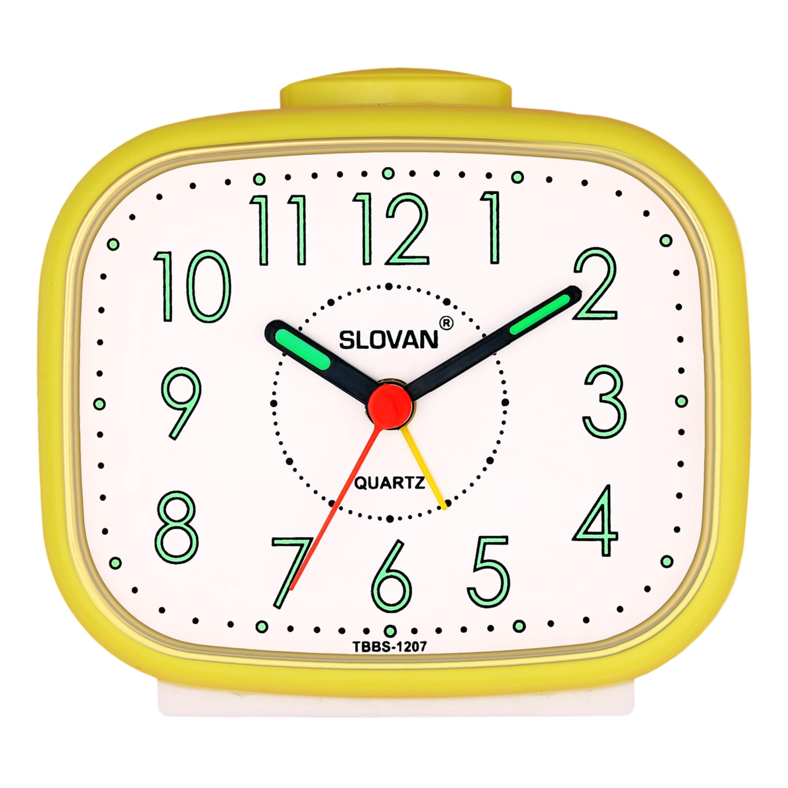 SLOVAN QUARTZ Plastic Beep Table Alarm Clock - 9 CM X 11 (Yellow)