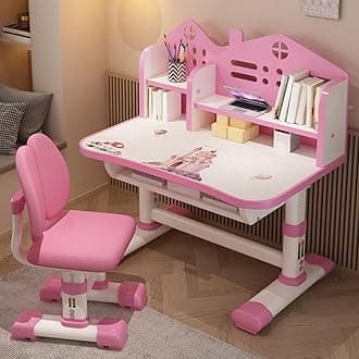 Pink Kids Desk and Chair Set