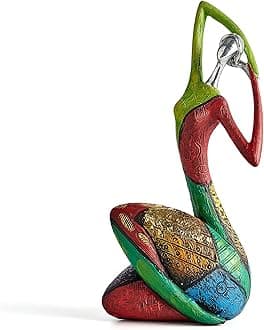 MAKINGTEC Art Female Sculpture Figurines, Abstract Woman Statue for Home Decor, Colorful Decorations for Living Room Shelf Office Cabinet Accents (Half Squat)