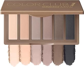 6 Colors Mini Eyeshadow Makeup Palette Neutral Nude Smoky Eye Shadow Taupe & Brown Matte Make Up Pallet with Mirror Highly Pigmented Long Lasting Waterproof Travel Size Gift Kit 01