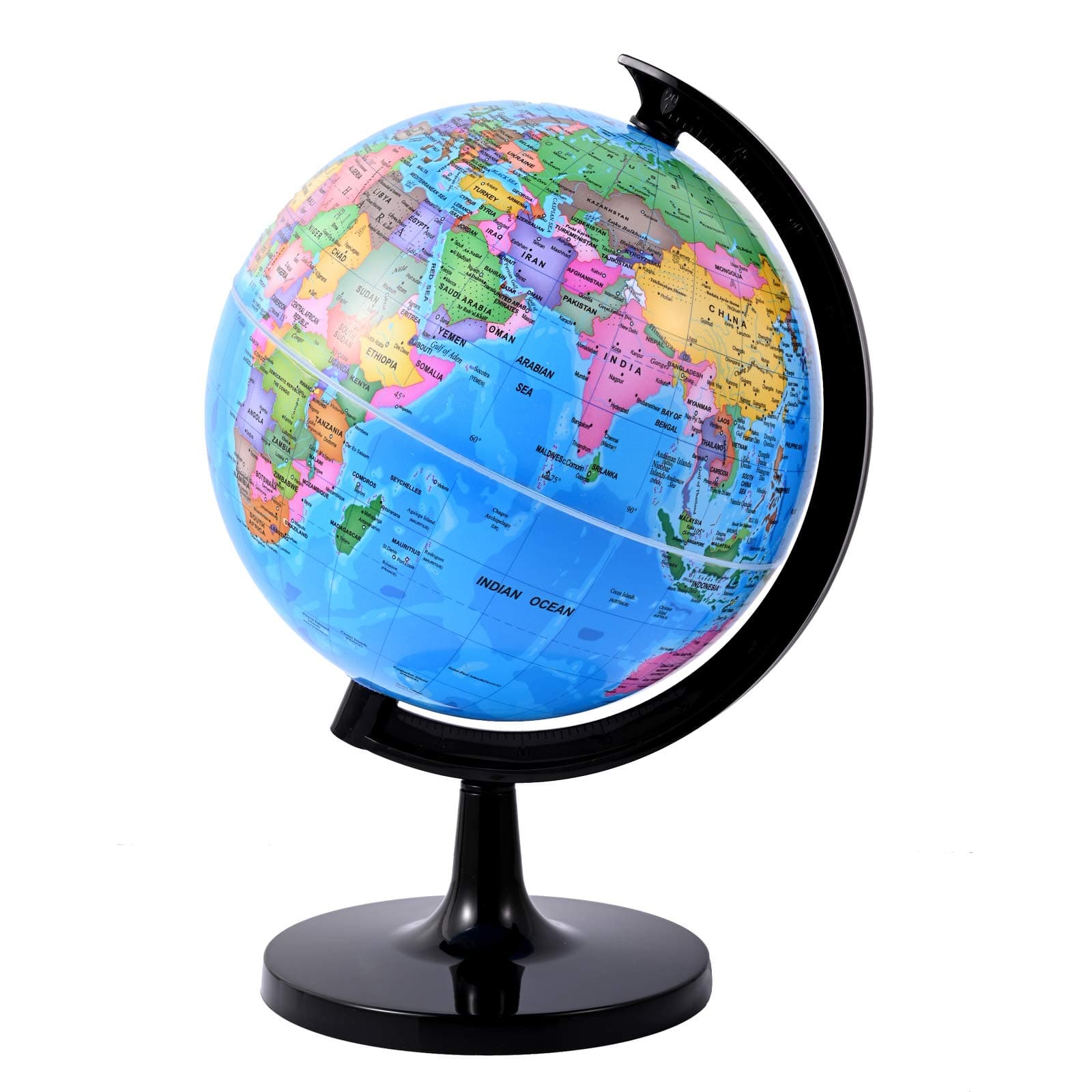 World Globe for Kids Learning, DIY Assemble Educational Rotating World Map Globes Large Size Decorative Earth Children Globe for Classroom Geography Teaching, Desk & Office Decoration