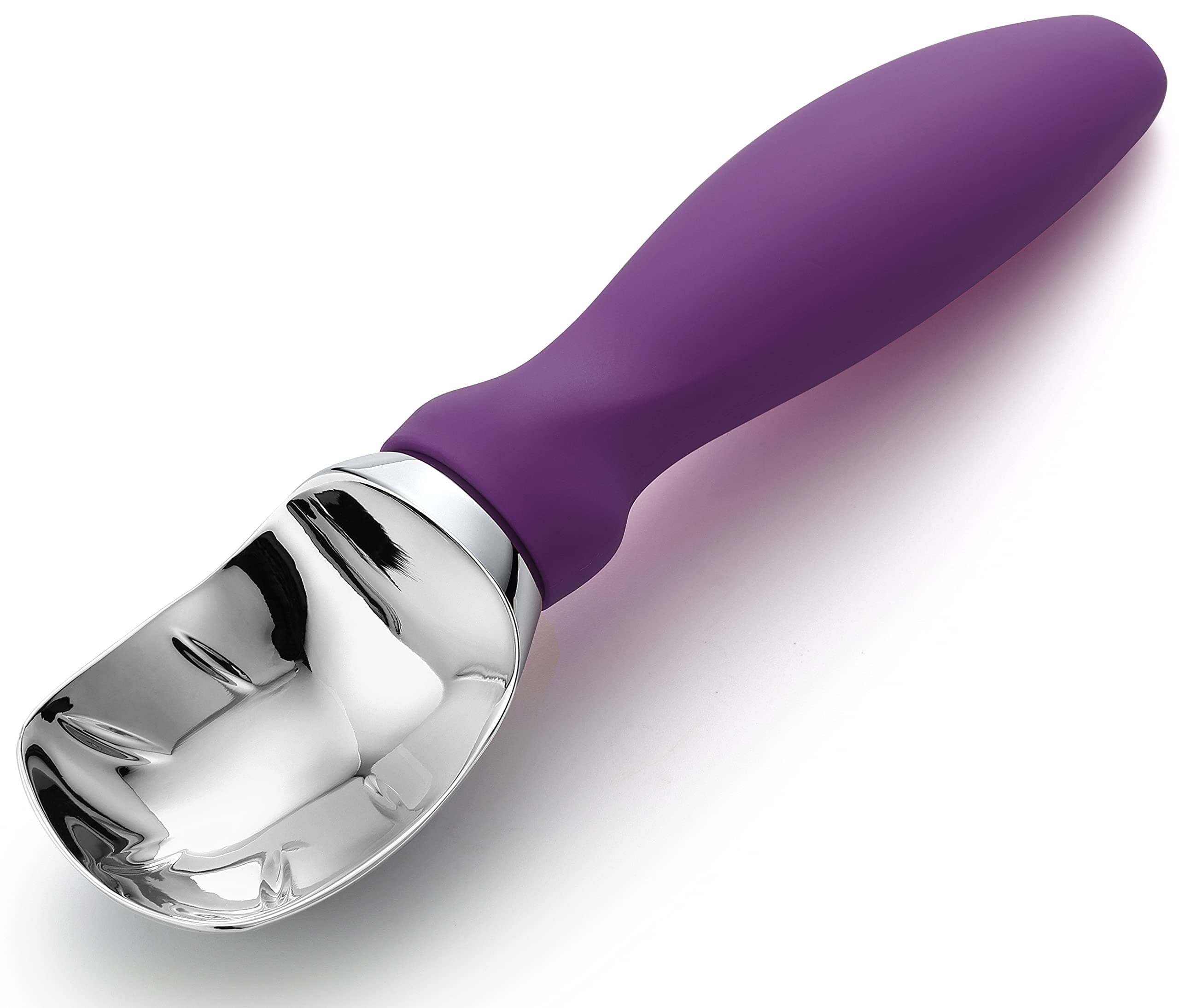 Spring ChefIce Cream Scoop with Soft Grip Handle, Professional Heavy Duty Sturdy Scooper, Premium Kitchen Tool for Cookie Dough, Gelato, Sorbet, Purple