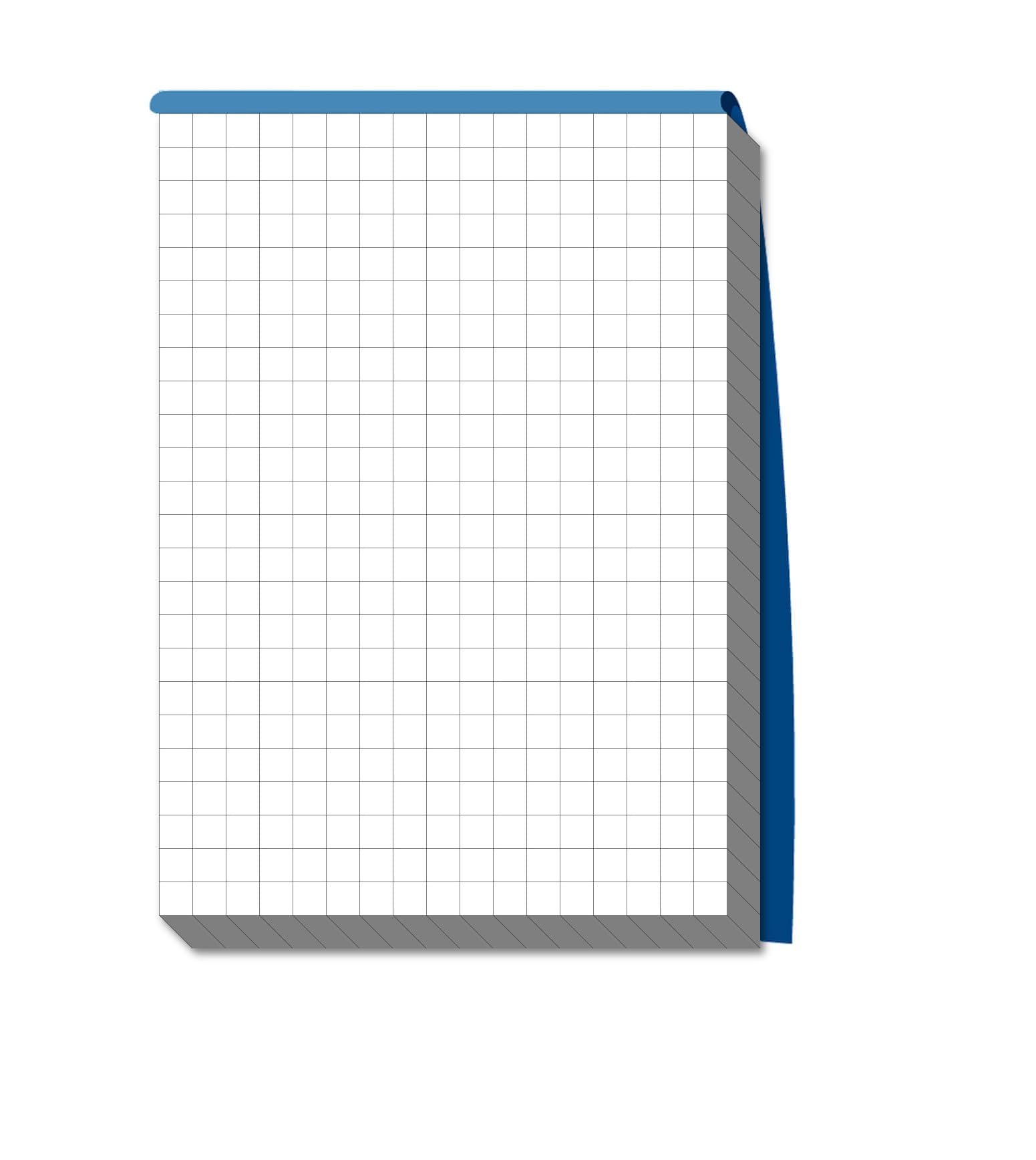 10mm Squared Notepad White Blue Cover A4-60 Pages - 297mm x 210mm - by Party Decor